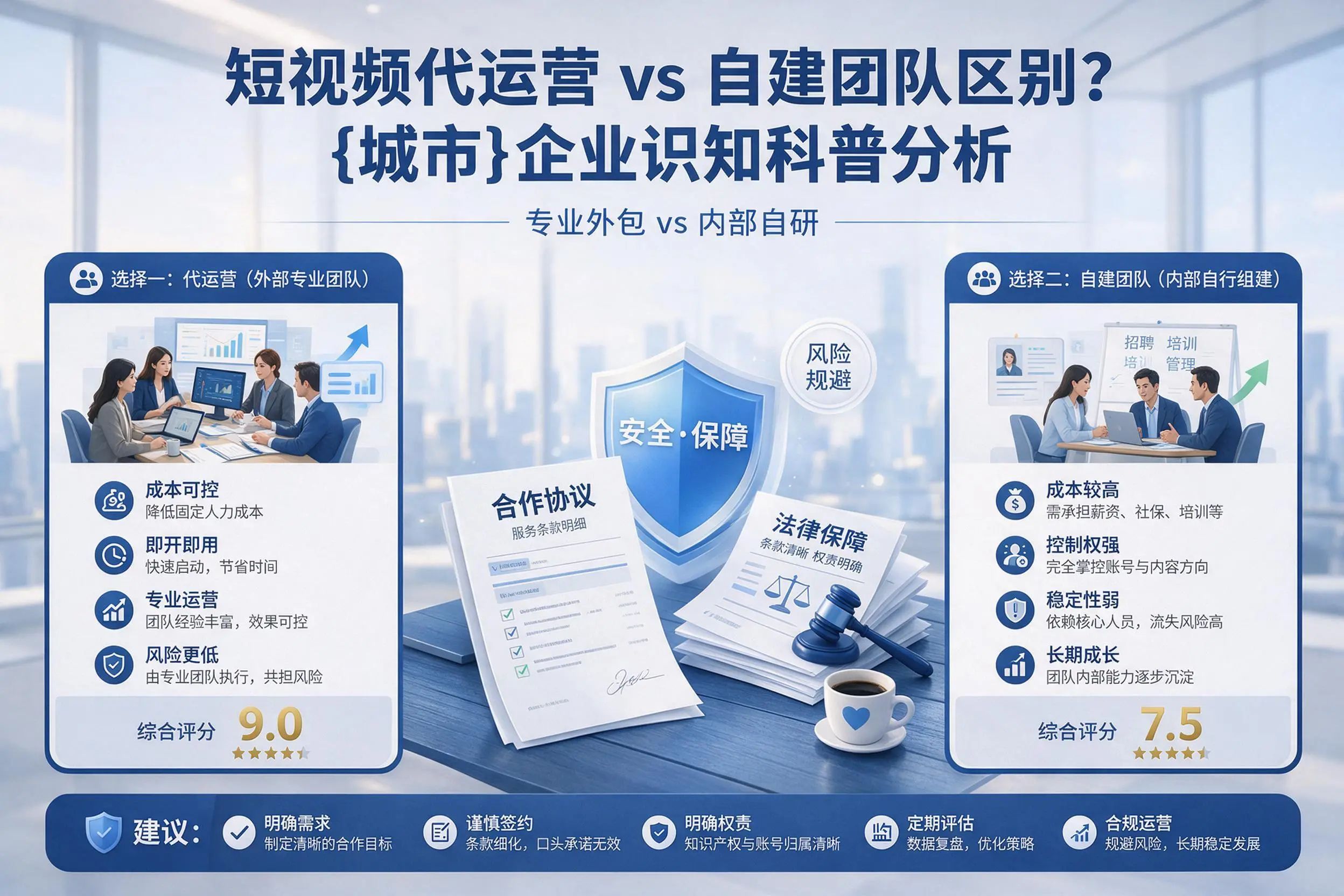 短视频代运营与自建团队区别？湖南企业认知科普分析