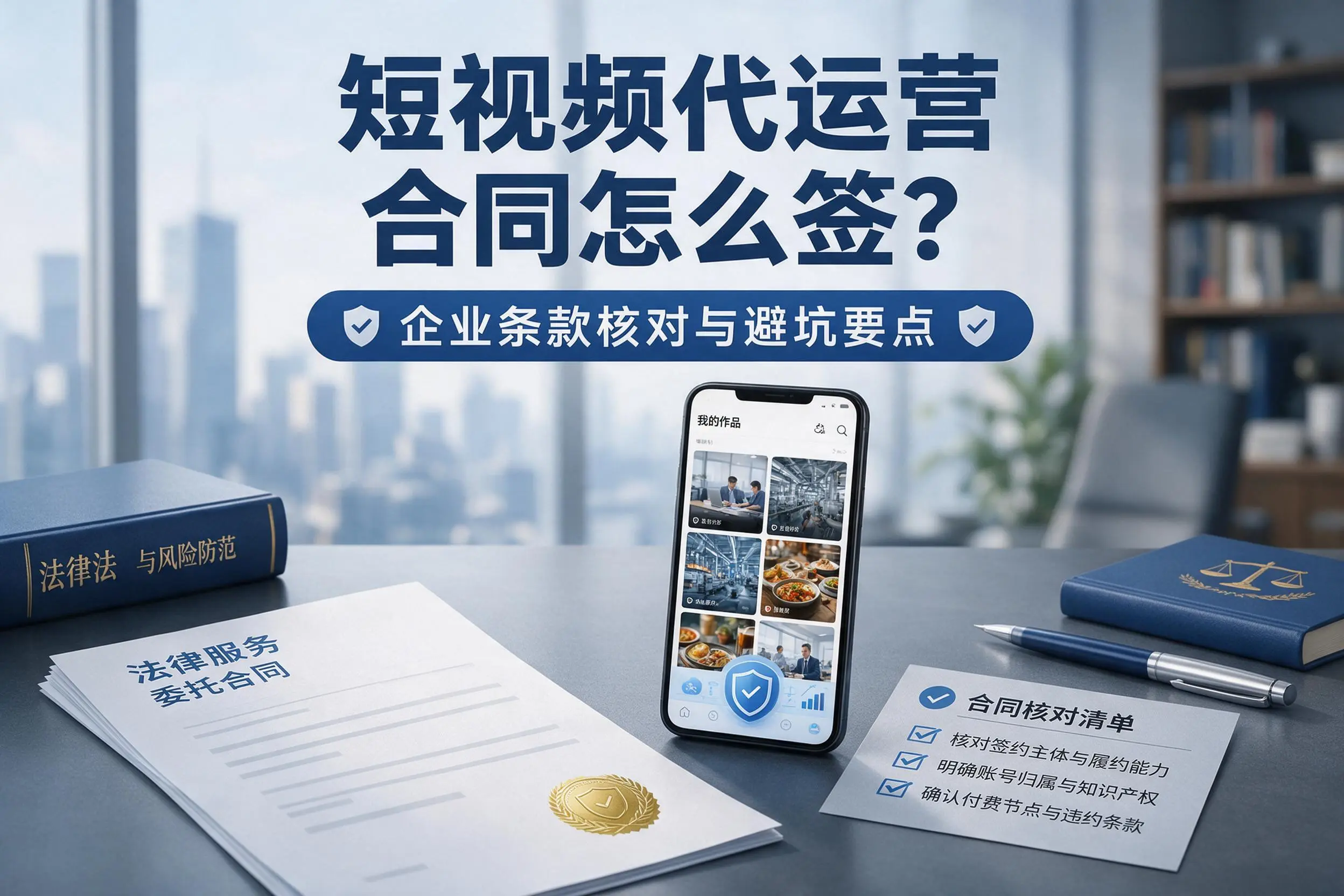 短视频代运营合同怎么签？湖南企业条款核对与避坑要点