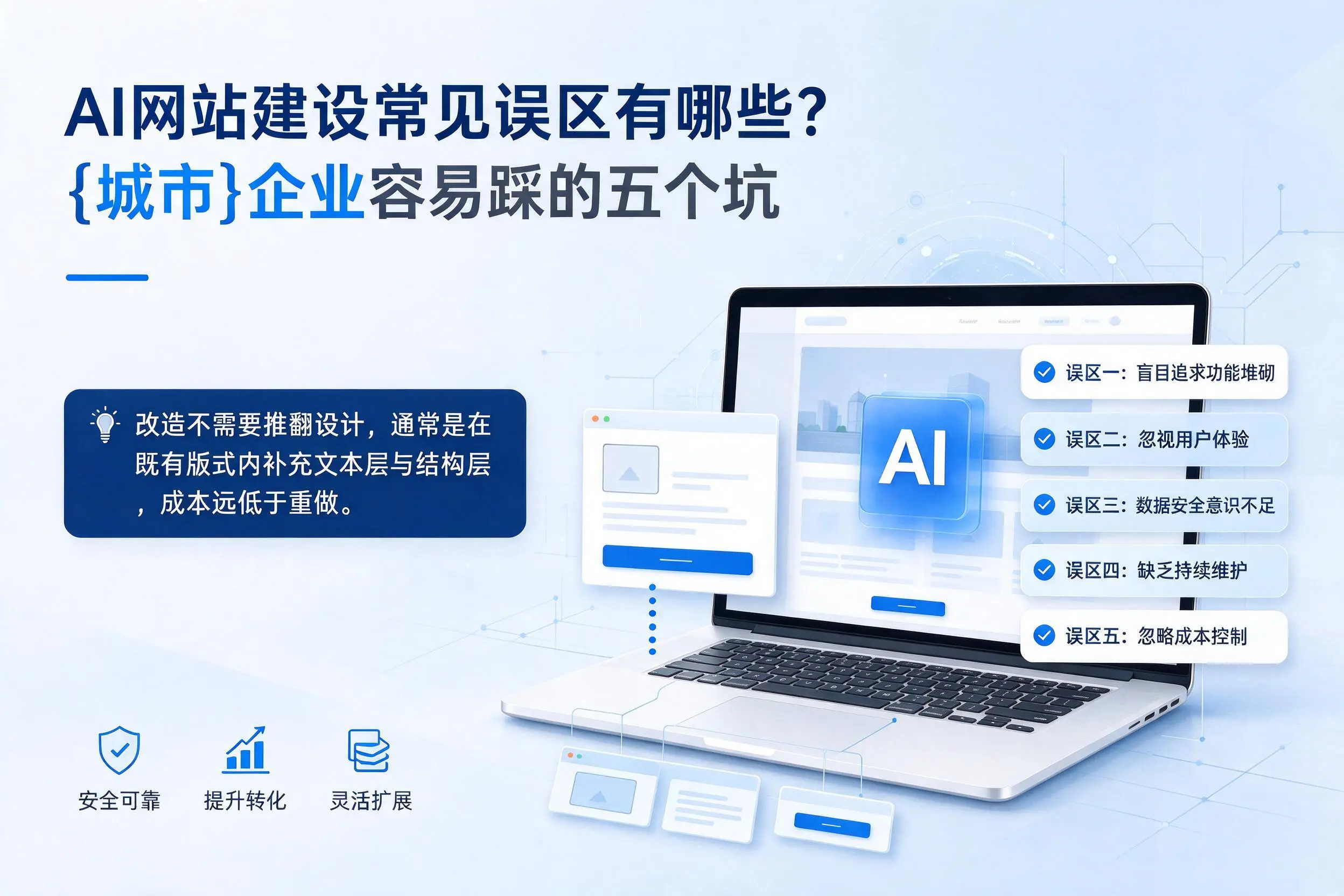 AI网站建设常见误区有哪些？湖南企业容易踩的五个坑