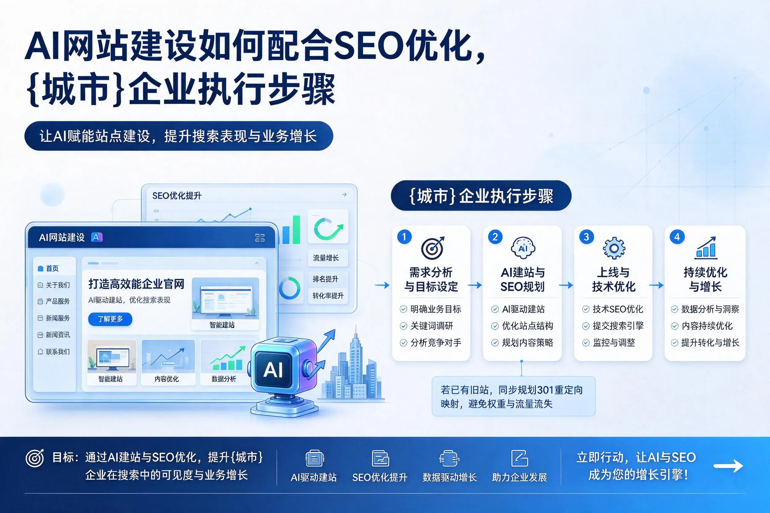 AI网站建设如何配合SEO优化，湖南企业执行步骤